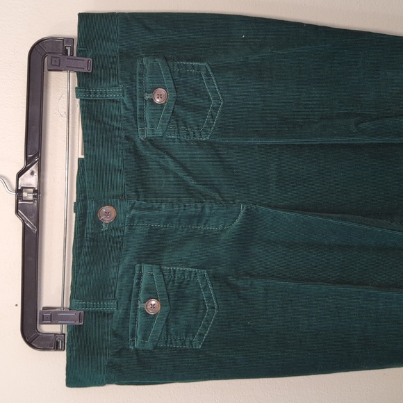 Ann Taylor Signature Fit Corduroy Pants Green Bootcut Patch Pocket Women Size 10 - Picture 2 of 7